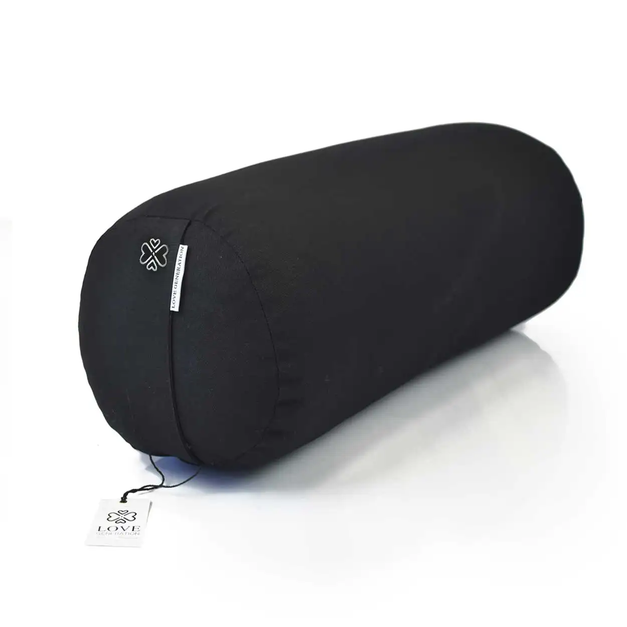 ronde yogabolster zwart katoen 61cm lang